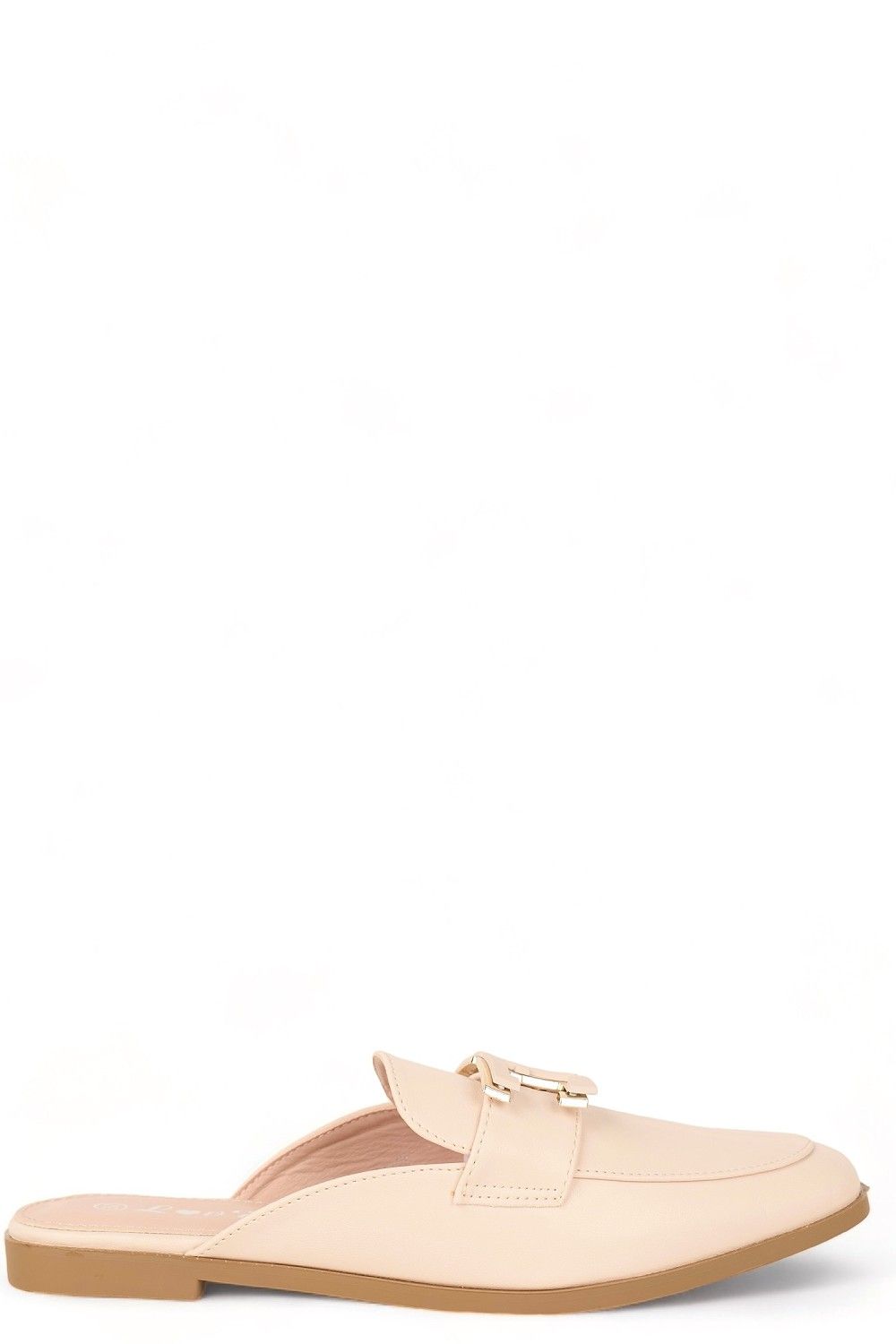 NUDE FLAT MULES ΜΕ ΑΓΚΡΑΦΑ